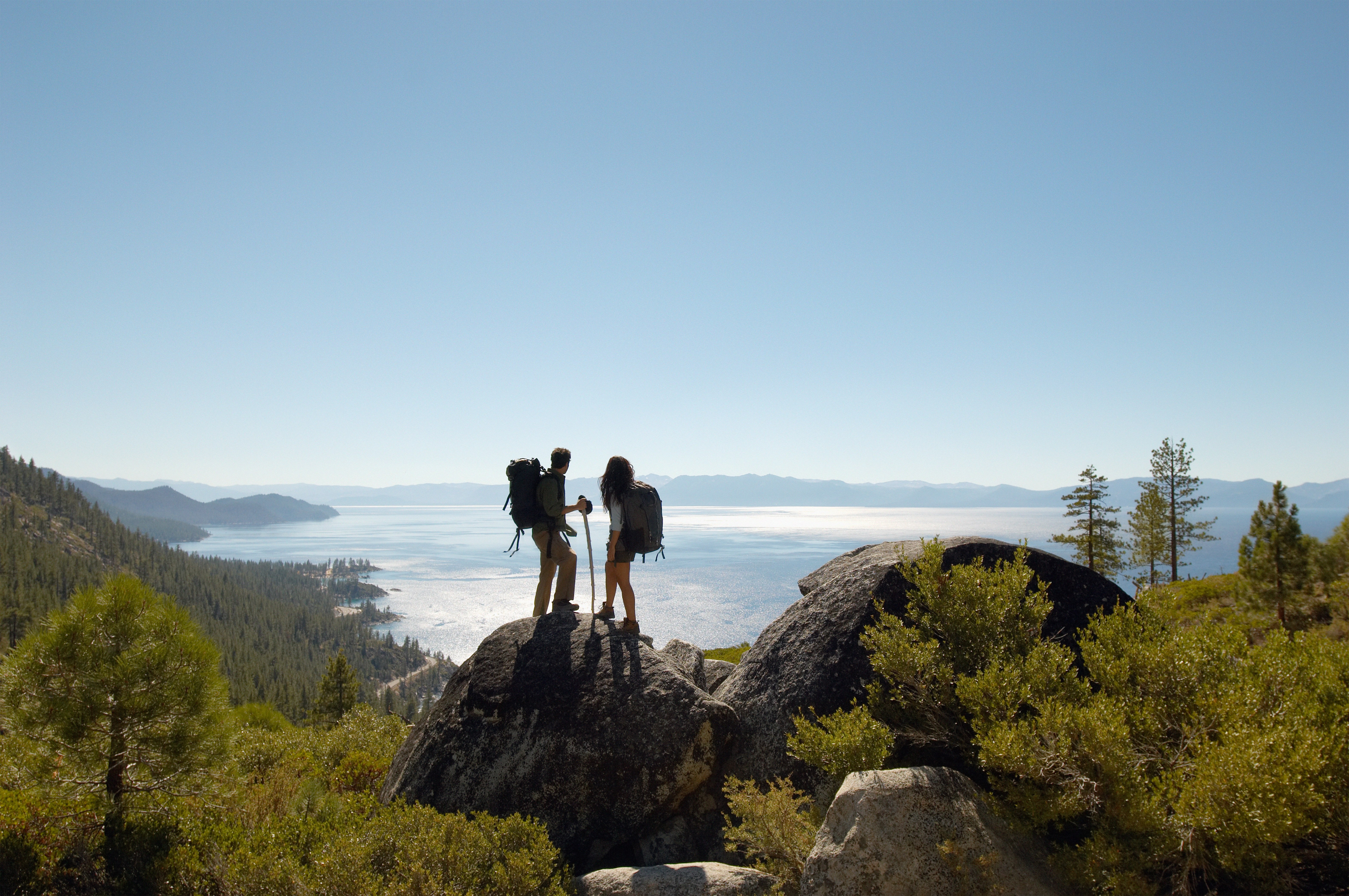 hiking shot over outlook