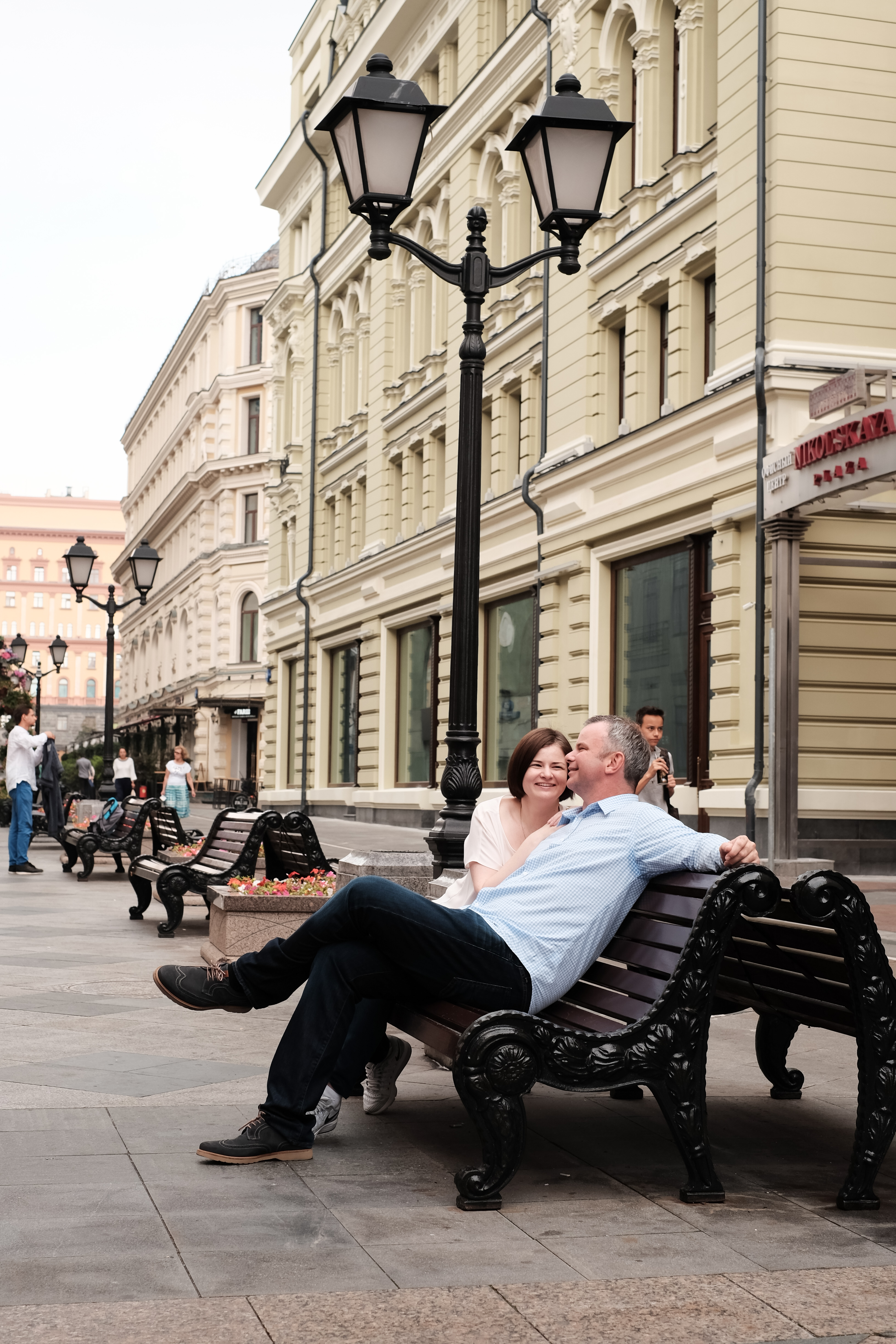 couple sitting in russia