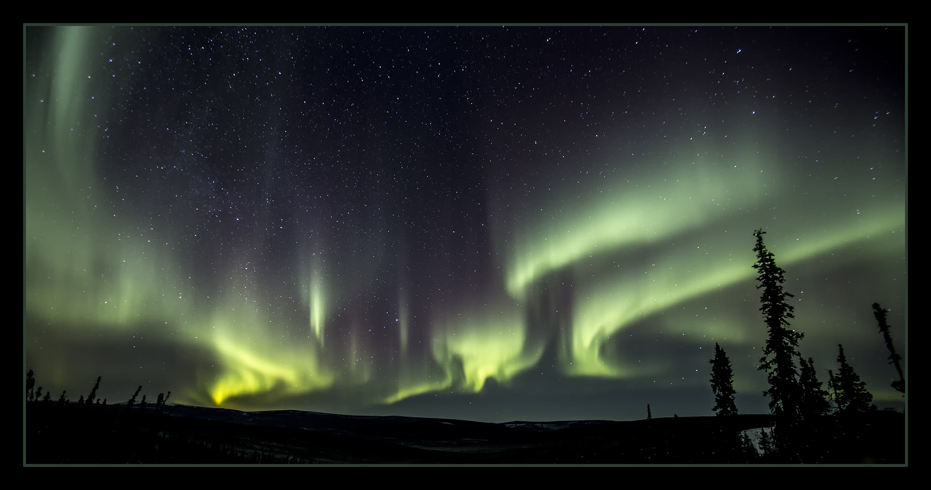 Aurora space photo at night